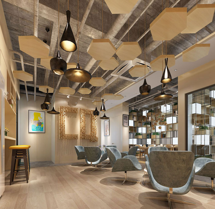 1000平方電子商務辦公室接待區域裝修設計案例效果圖