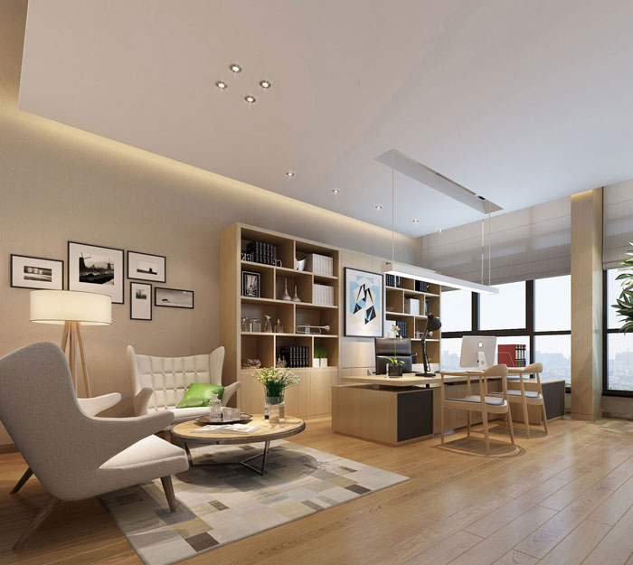 1000平方電子商務總經理辦公室裝修設計案例效果圖