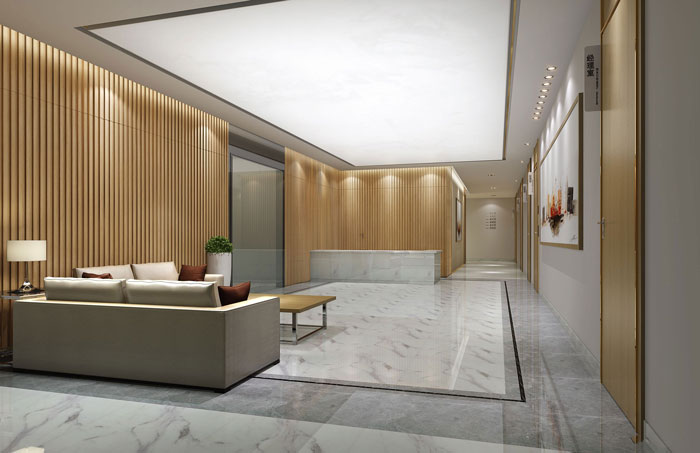 1200平方廣告公司辦公室前臺休息區域裝修設計案例效果圖