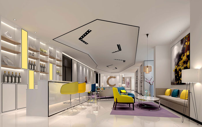 辦公室前臺裝修設計效果圖