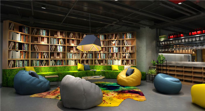 互聯(lián)網(wǎng)公司辦公室休息區(qū)域裝修設計案例效果圖