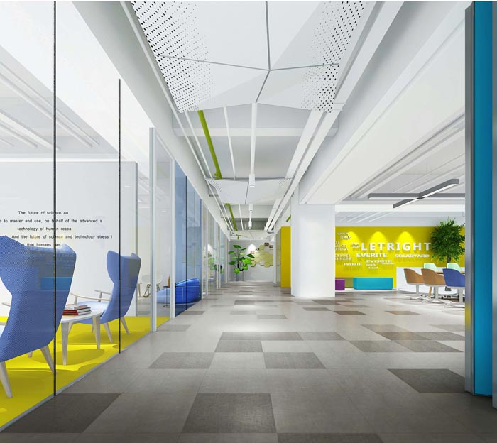 現代簡約風格辦公室過道裝修設計效果圖