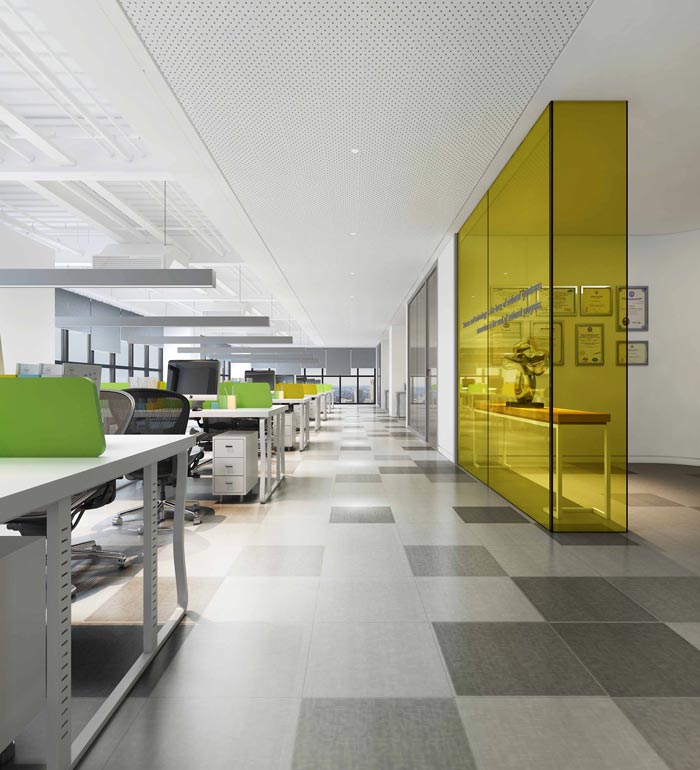 現代簡約風格辦公室辦公區域裝修設計效果圖