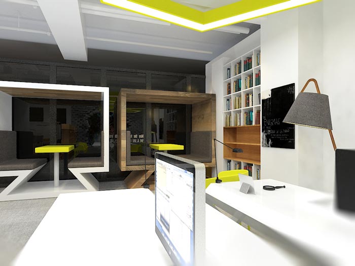 小型動畫設計工作室接待區域裝修設計效果圖