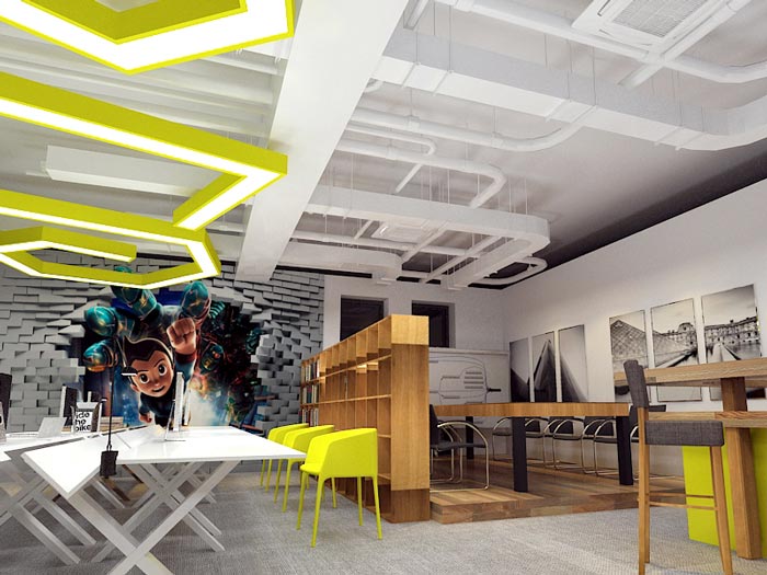 小型動畫設計工作室會議室裝修設計效果圖