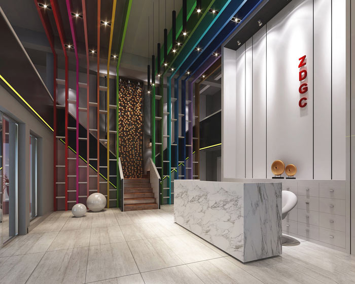 室內設計事務所辦公室前臺裝修設計案例效果圖