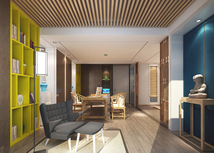 室內設計事務所總經理辦公室裝修設計案例效果圖