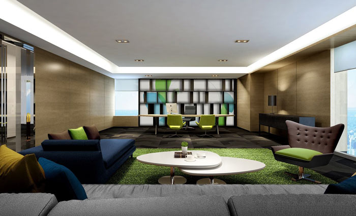 信息科技公司總經理辦公室裝修設計效果圖