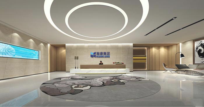 投資控股公司辦公室前臺裝修設計效果圖