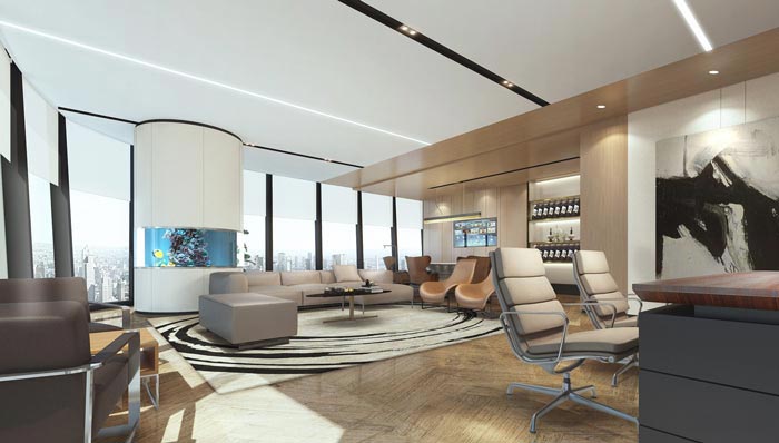 投資控股公司董事長辦公室裝修設計效果圖