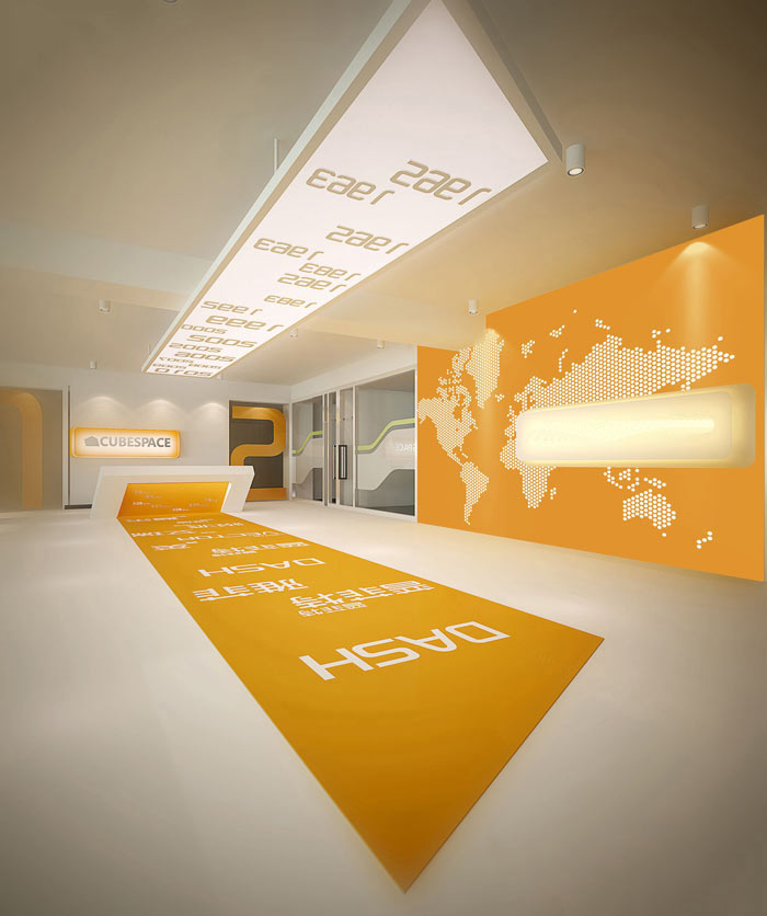 辦公家具廠房辦公室前臺裝修設計效果圖