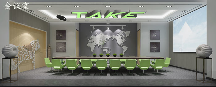 廣告制作公司辦公室會議室裝修設(shè)計效果圖