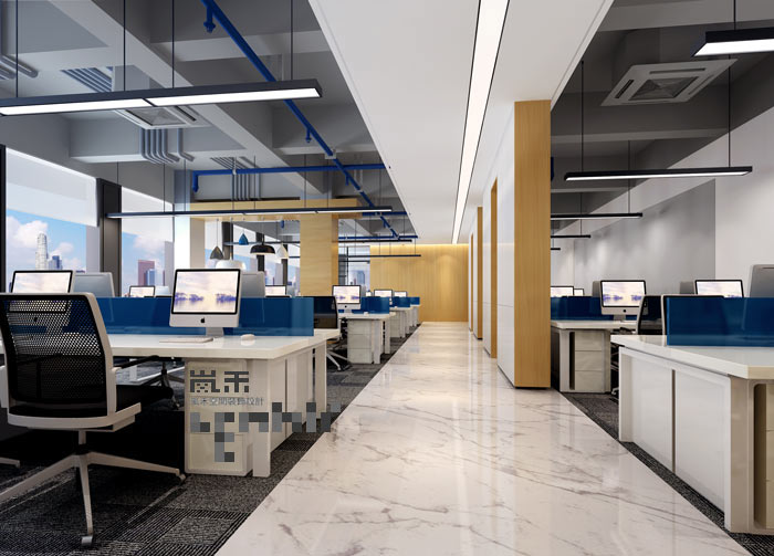 極簡辦公室辦公區域裝修設計效果圖