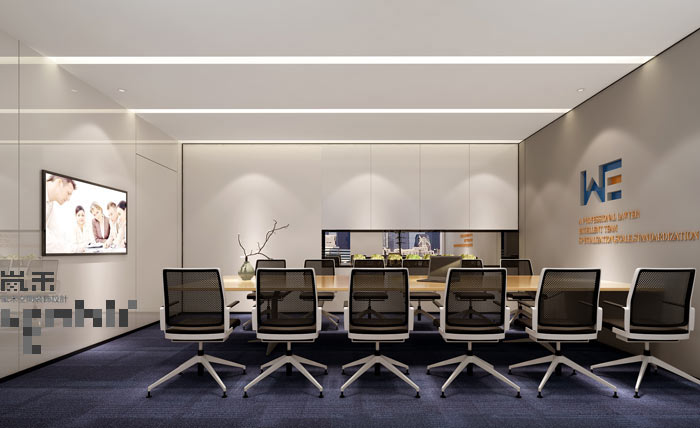 極簡辦公室會議室裝修設計效果圖