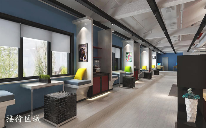 文化傳播公司辦公室接待區域裝修設計效果圖