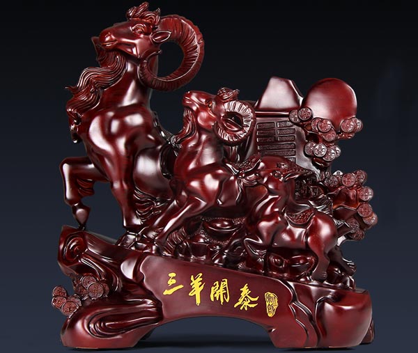 個性溫柔、氣質典雅羊擺件效果圖