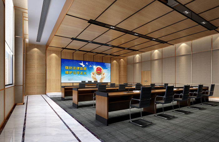 政府機(jī)關(guān)辦公樓新媒體中心裝修設(shè)計(jì)效果圖