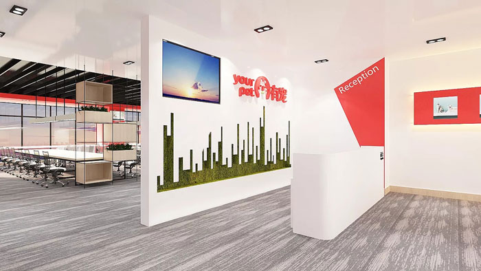 寵物公司辦公室形象墻裝修設計效果圖