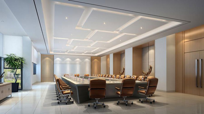 杭州濱江區長河街道辦公室大會議室裝修設計效果圖