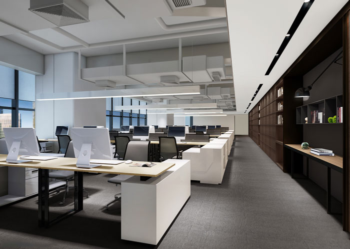 房地產公司辦公室辦公區裝修設計效果圖
