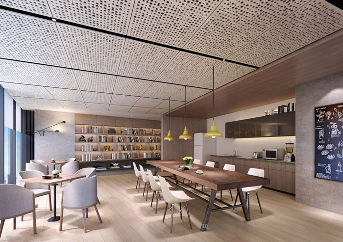 房地產公司辦公室茶水間裝修設計效果圖