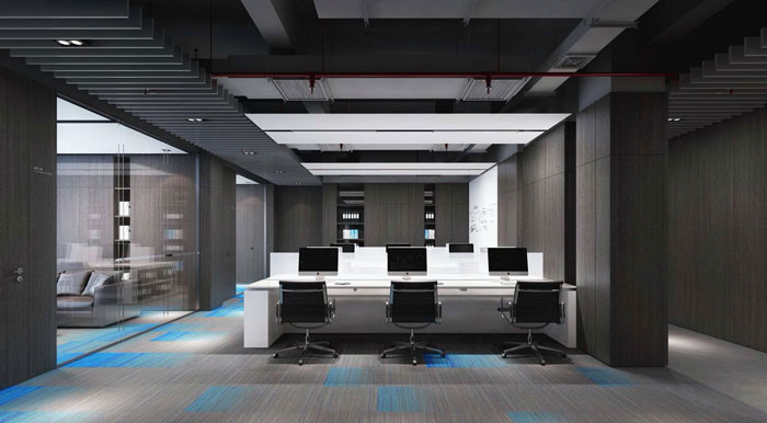 總部大樓辦公室辦公區裝修設計效果圖