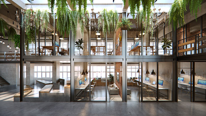 loft風格眾創空間辦公室辦公區裝修設計效果圖