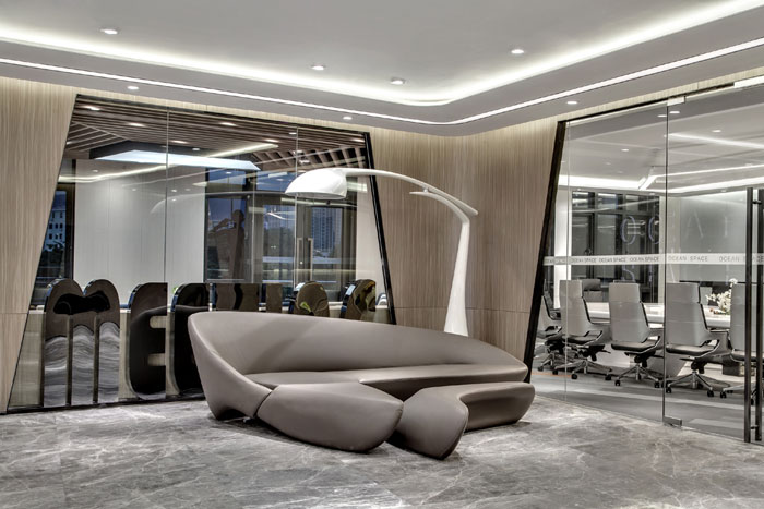 金融科技辦公室接待區(qū)裝修設(shè)計(jì)效果圖