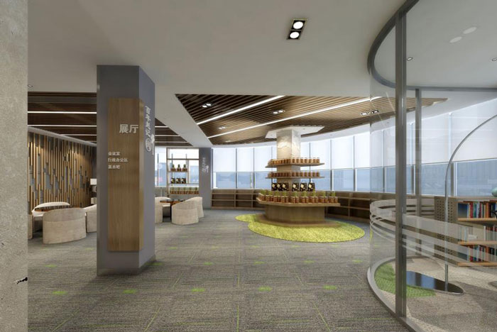 國際貿易公司辦公室展廳裝修設計效果圖