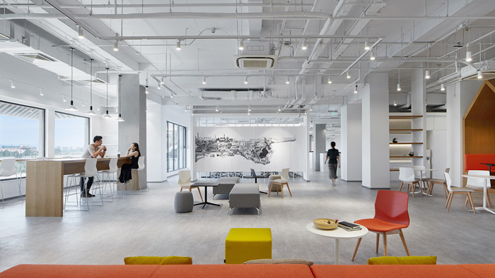 辦公大樓共享開放區裝修設計效果圖