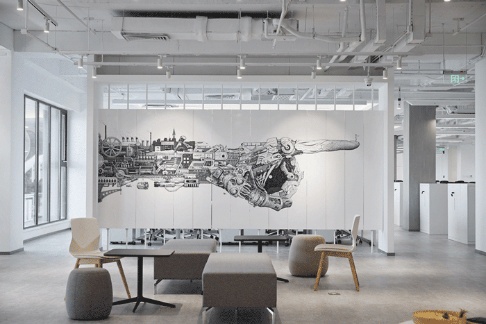 辦公大樓隔斷墻裝修設計效果圖