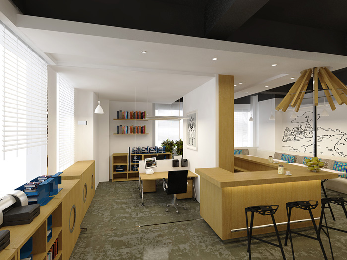 創業園辦公室辦公區裝修設計效果圖