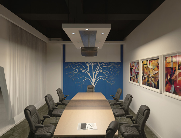 創業園辦公室會議室裝修設計效果圖