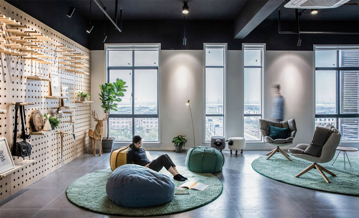 電子商務辦公室休息區裝修設計效果圖