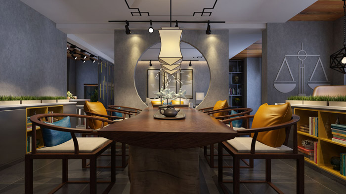 中式工作室會議室設(shè)計(jì)效果圖
