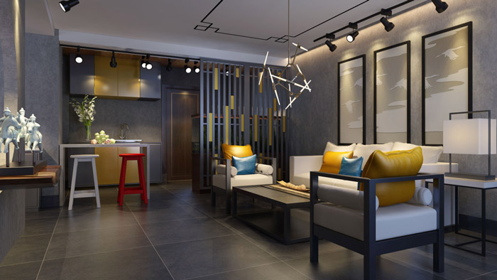 中式工作室茶水間設(shè)計(jì)效果圖