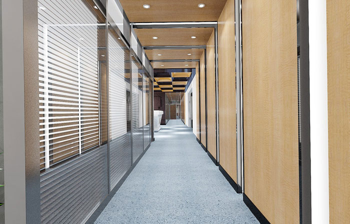 金融辦公室走廊設計效果圖