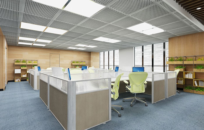 金融辦公室辦公區(qū)設計效果圖